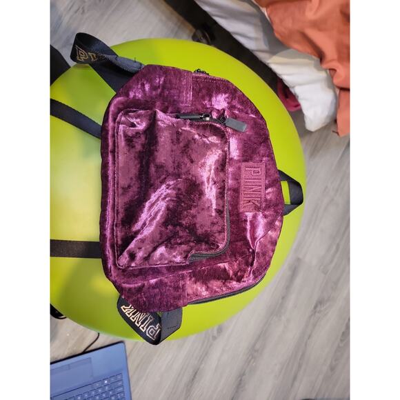 Victoria's Secret Handbags - Victoria's Secret PINK Luxe Velvet Mini Backpack Violet Y2K Twee Boho